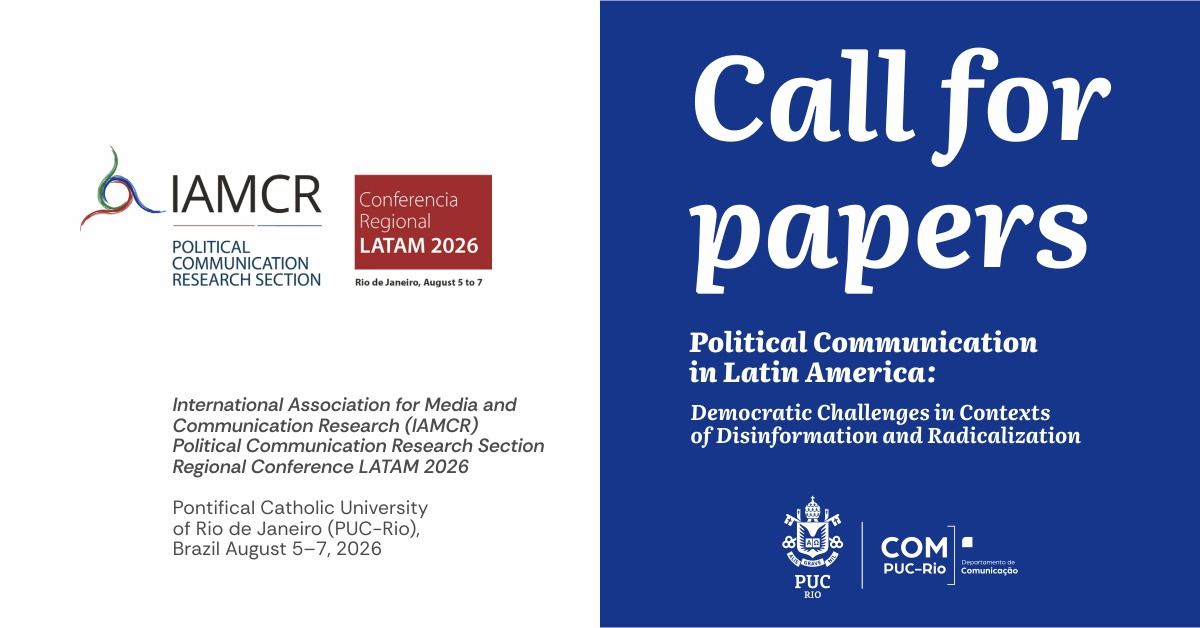 IAMCR abre chamada de trabalhos para conferência de Comunicação Política na PUC-Rio